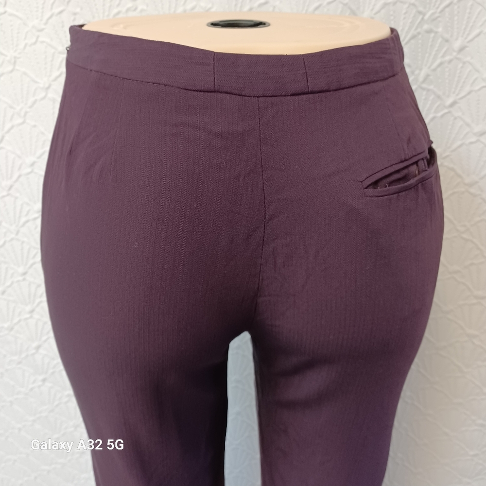 LOFT  Women Size 2 Deep Purple Wool Blend Pants - Picture 7 of 15